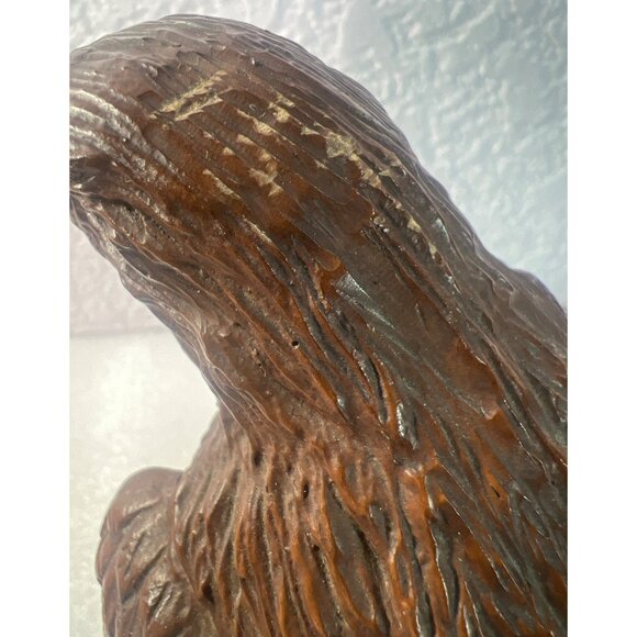 Vintage Bald Eagle Figurine Representing Strength Patriotism Resin Wood Look - Picture 8 of 12